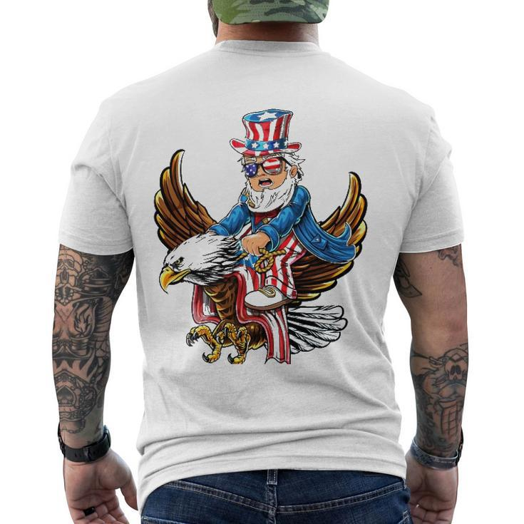 Patriotic Uncle Sam Bald Eagle 4Th Of July American Flag Boy Men's Back Print T-shirt