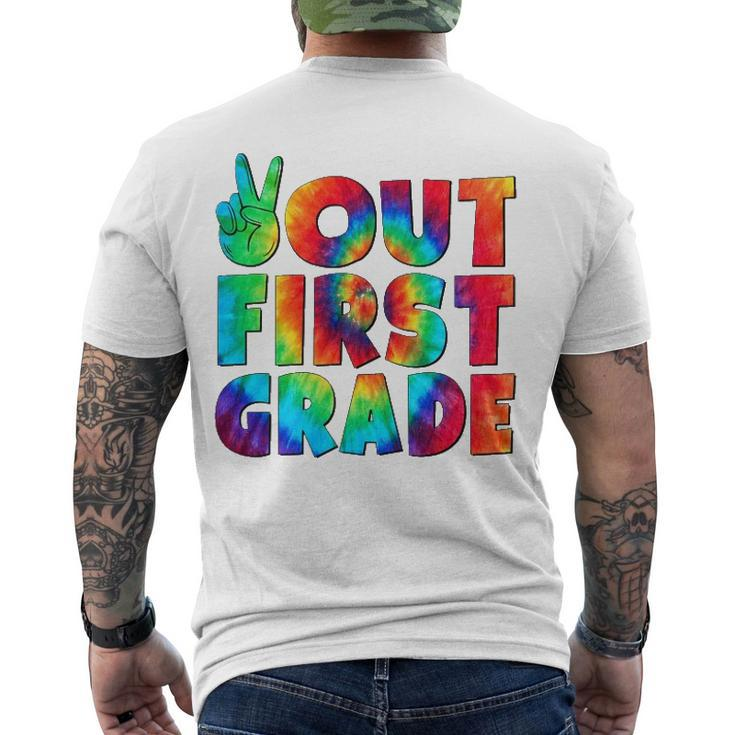 Peace Out First 1St Grade Graduation Last Day Of School Men's Back Print T-shirt