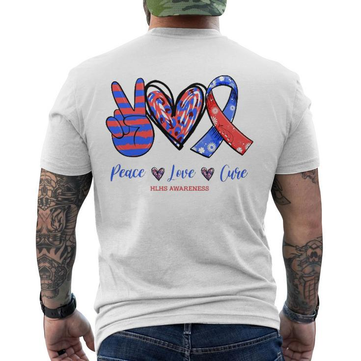 Peace Love Cure Hypoplastic Left Heart Syndrome Awareness Men's Back Print T-shirt