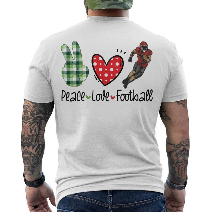 Peace Love Football Men's Crewneck Short Sleeve Back Print T-shirt