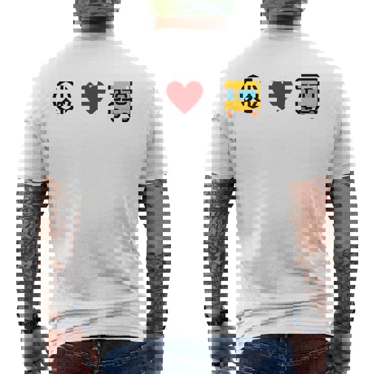 Peace Love Rv Camp Van Travel Fun Graphic Travel Men's Back Print T-shirt