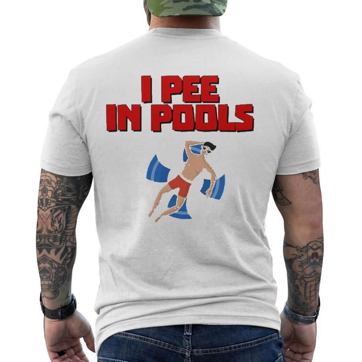 I Pee In Pools Swimming Pool Peeing Prank Men's Back Print T-shirt