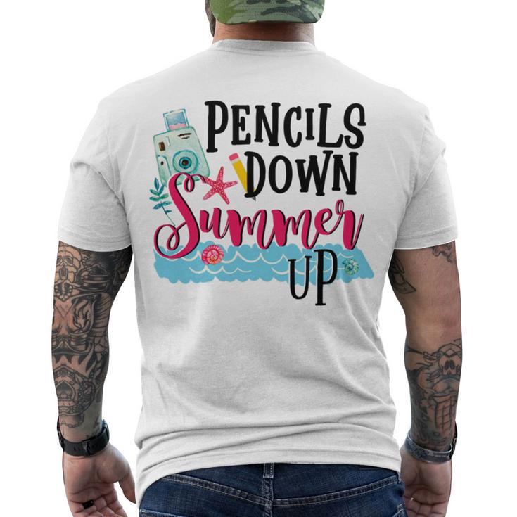 Pencils Down Summer Up Men's Crewneck Short Sleeve Back Print T-shirt