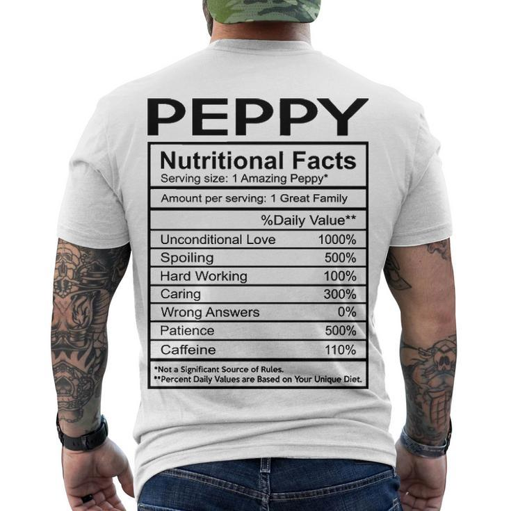Peppy Grandpa Peppy Nutritional Facts Men's T-Shirt Back Print