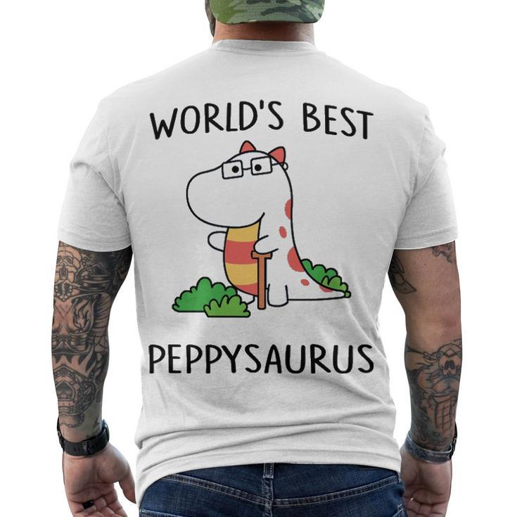 Peppy Grandpa Worlds Best Peppysaurus Men's T-Shirt Back Print