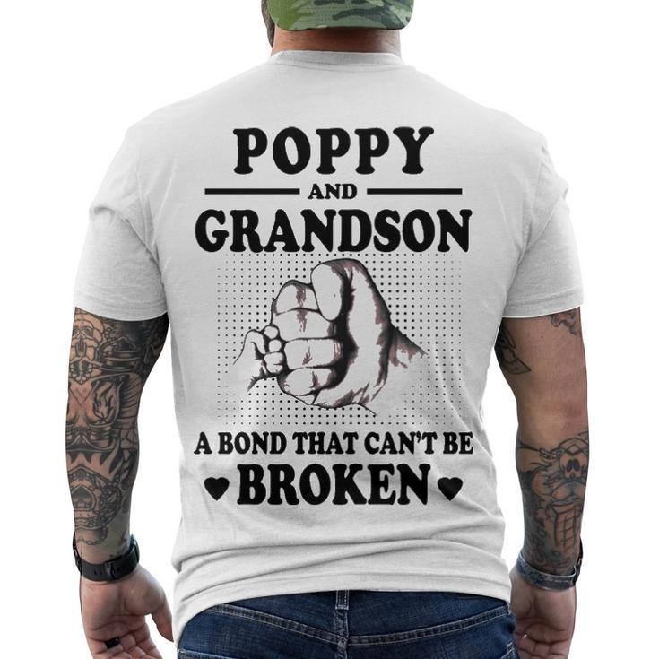 Poppy Grandpa Poppy And Grandson A Bond That Cant Be Broken Men's T-Shirt Back Print