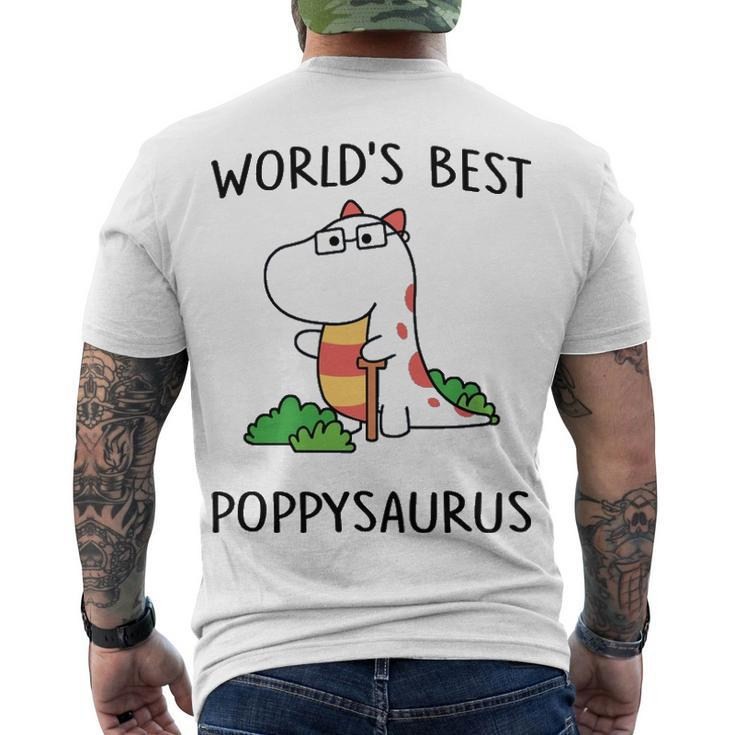 Poppy Grandpa Worlds Best Poppysaurus Men's T-Shirt Back Print