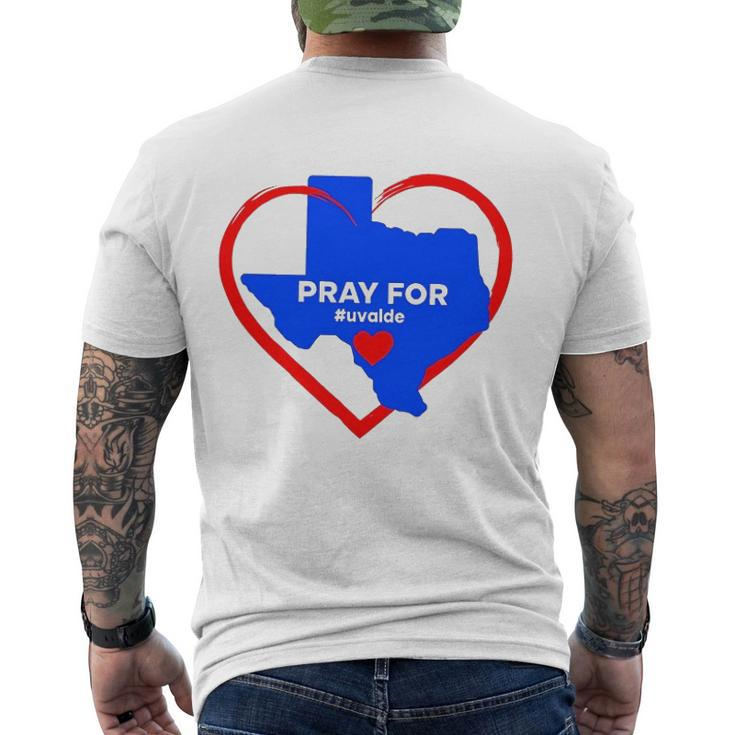 Pray For Uvalde Texas Map Heart Protect Our Children Rip For Uvalde Men's Back Print T-shirt