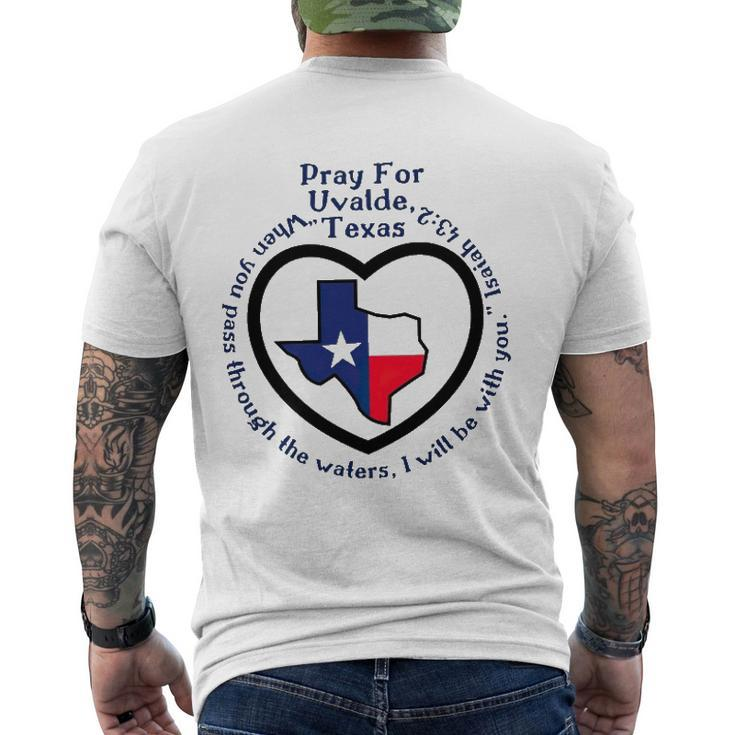 Prayers For Texas Robb Elementary Uvalde Texan Flag Map Men's Back Print T-shirt