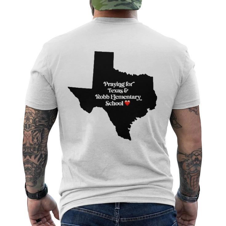 Praying For Texas Robb Elementary School End Gun Violence Men's Back Print T-shirt