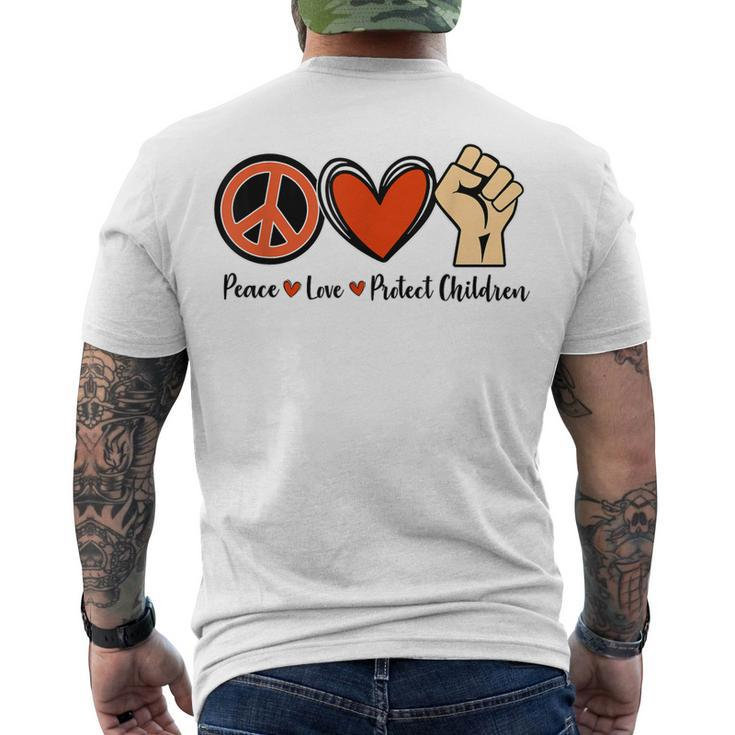 Protect Our Kids End Guns Violence Wear Orange Peace Sign Men's Back Print T-shirt