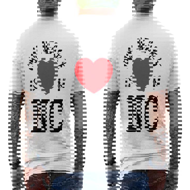 Proud State My Heart Is In Nc North Carolina Men's Back Print T-shirt
