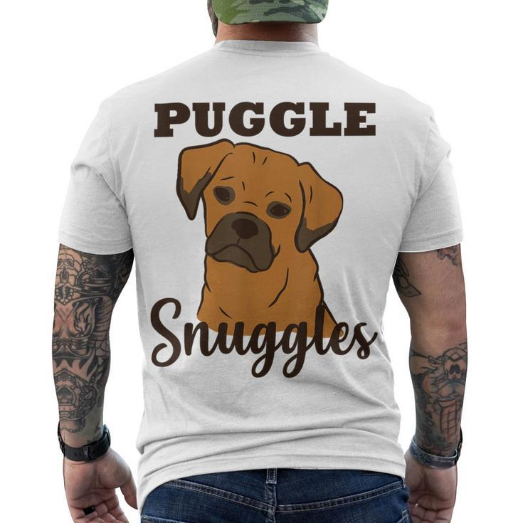 Puggle Dog Snuggles Funny Cute Pug Beagle Mom Dad Men's Crewneck Short Sleeve Back Print T-shirt