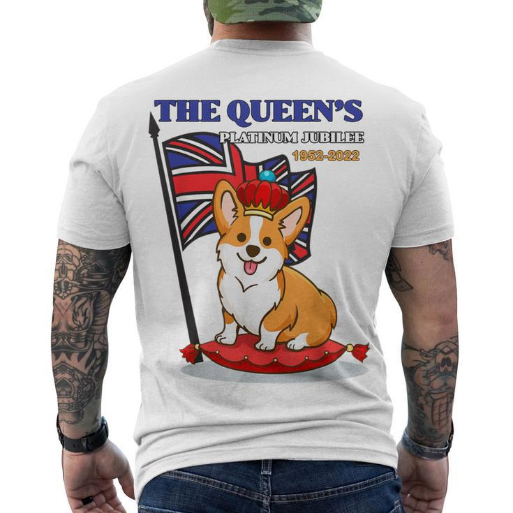 The Queen’S Platinum Jubilee 1952-2022 Corgi Union Jack Men's Back Print T-shirt