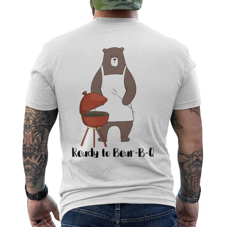 Ready To Bear B Q Funny Bbq Bear Men's Crewneck Short Sleeve Back Print T-shirt