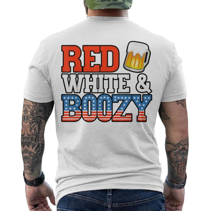 Red White And Boozy 4Th Of July Drinking Crew Party Men's T-shirt Back Print