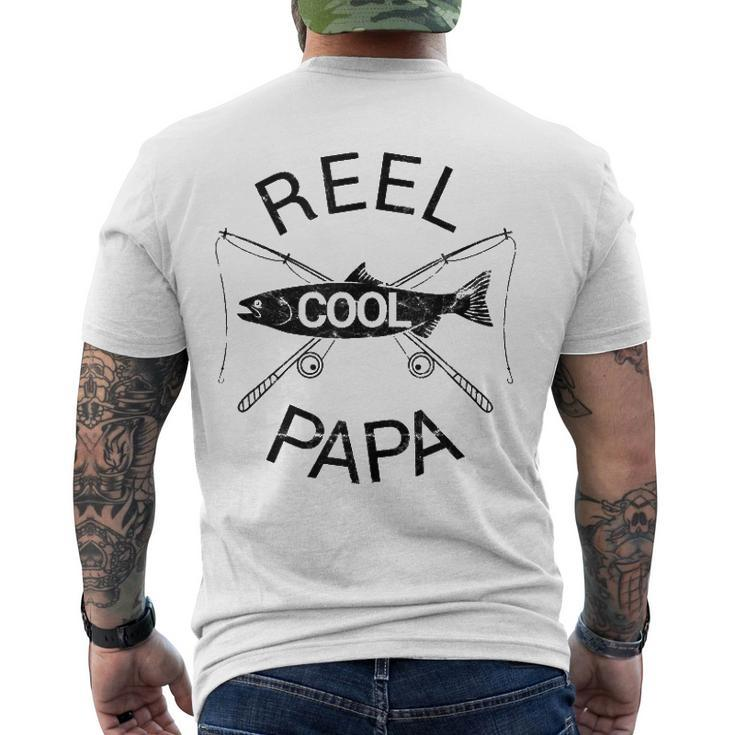 Reel Cool Papa Fathers Day Fishing Grandpa Dad Men's Back Print T-shirt