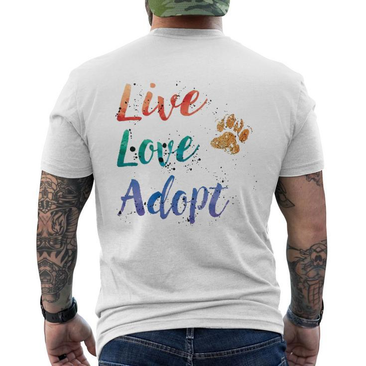 Rescue Dog Live Love Adopt Men's Back Print T-shirt