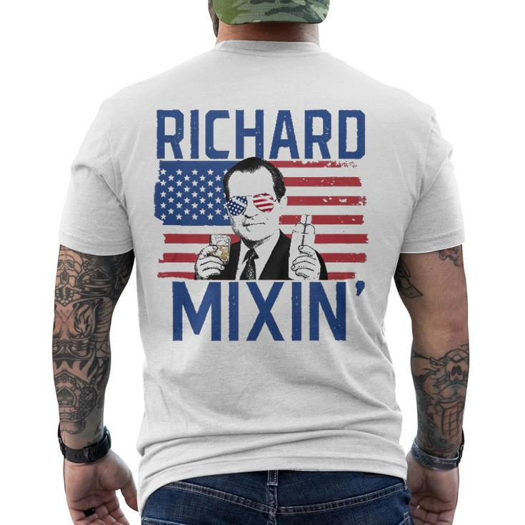 Richard Mixin 4Th Of July Drinking President Nixon Men's Back Print T-shirt