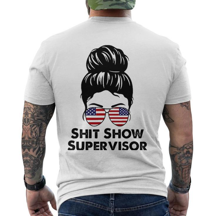 Shit Show Supervisor Mom Dad Boss Manager Teacher Men's Back Print T-shirt