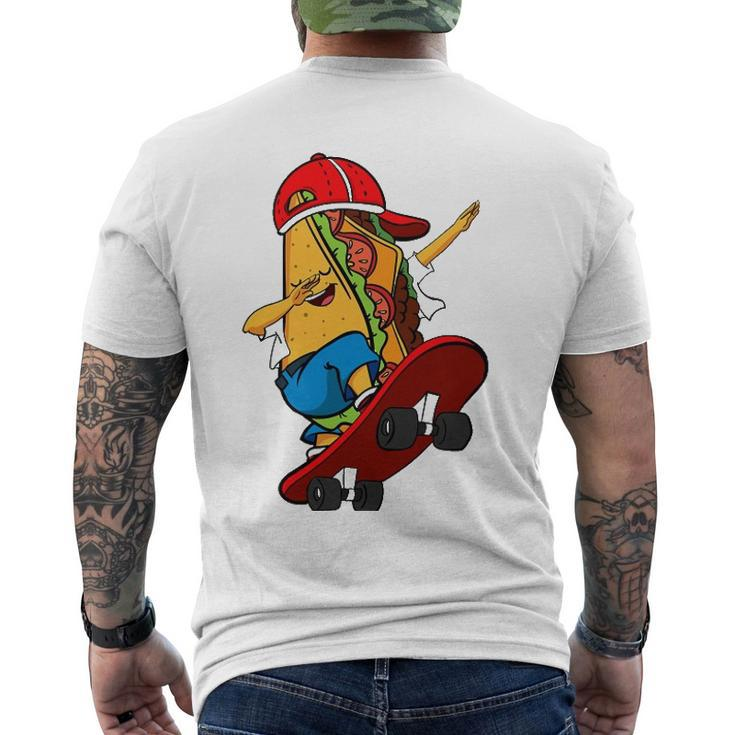 Skateboarder Taco Electric Skateboard Mexican Burrito Chili Men's Back Print T-shirt