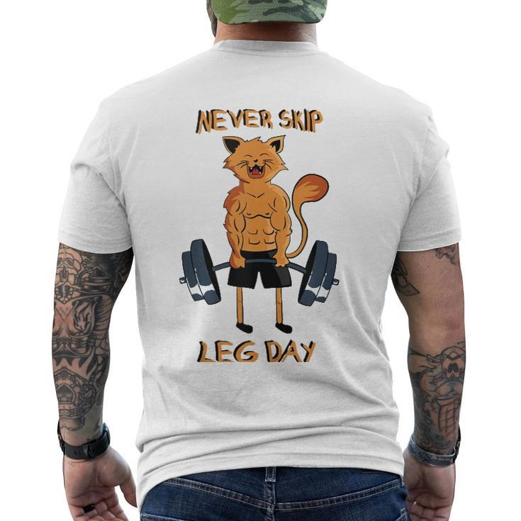 Never Skip Leg Day Bodybuilding Weightlifting Powerlifting Men's Back Print T-shirt