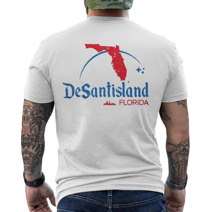 State Of Liberty Florida Map Fl Flag Desantisland Men's Back Print T-shirt