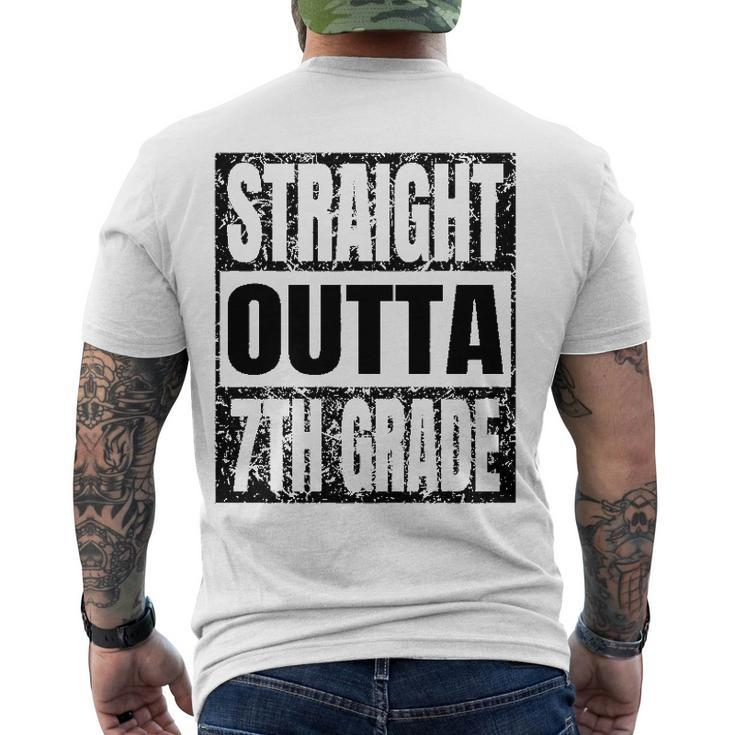 Straight Outta 7Th Grade Graduation Grad Class 2022 Education Men's Back Print T-shirt