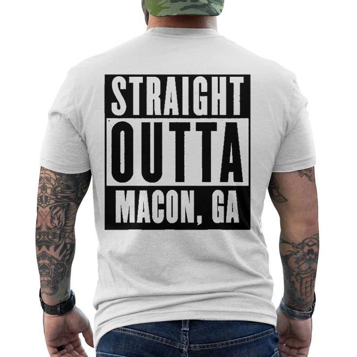 Straight Outta Georgiamacon Home Tee V Neck Men's Back Print T-shirt