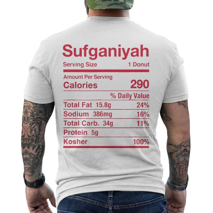 Sufganiyah Nutrition Facts Jewish Kosher Food Hanukkah Men's Back Print T-shirt