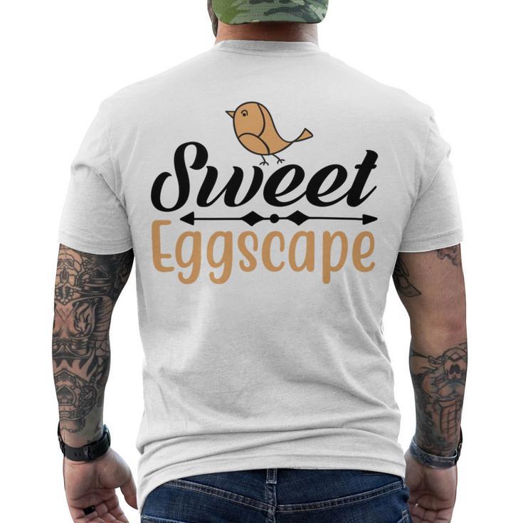 Sweet Eggscape Men's Crewneck Short Sleeve Back Print T-shirt