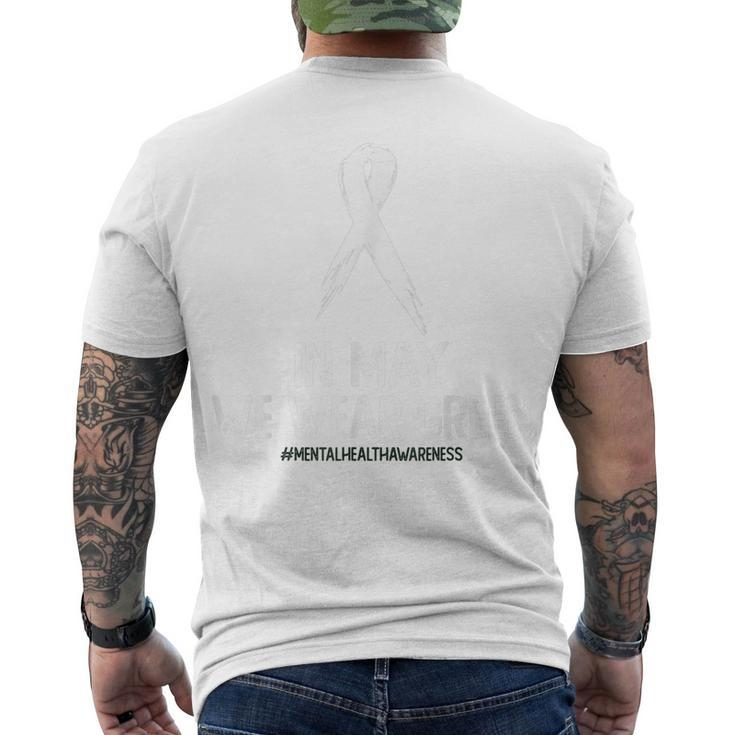 Mental Health Awareness Month In May We Wear Green Men's Back Print T-shirt