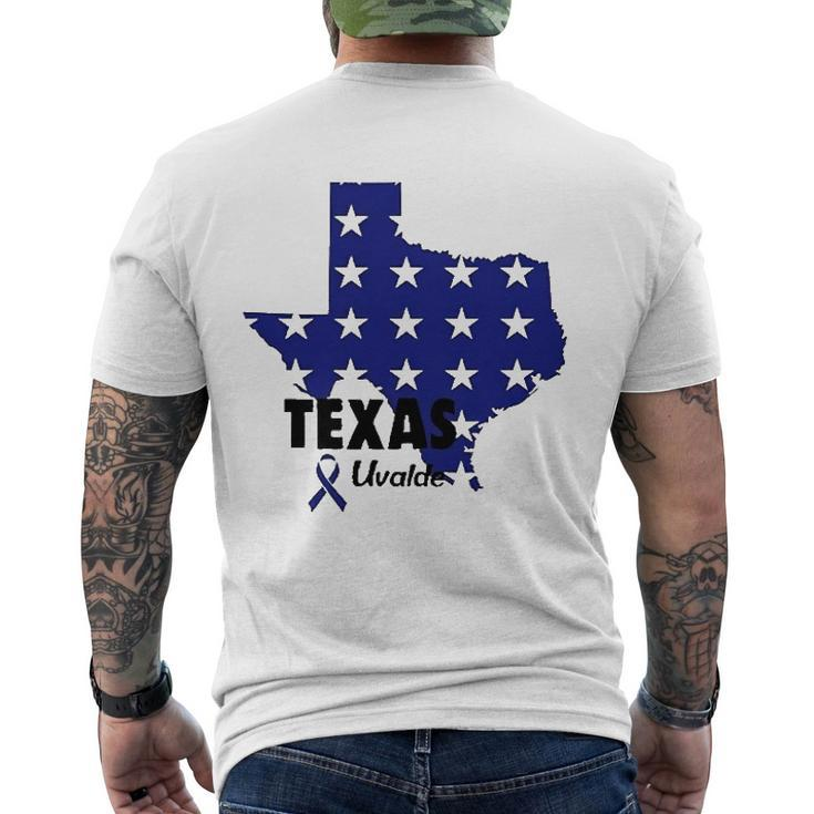 Texas Uvalde Texas Map Pray For Uvalde Uvalde Strong Men's Back Print T-shirt