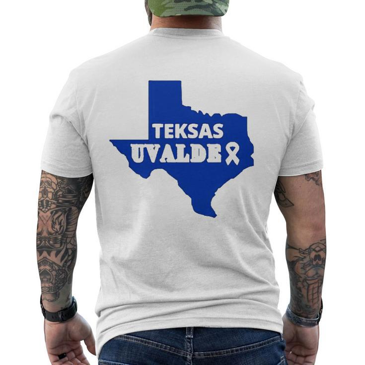 Texas Uvalde Pray For Texas Texas Map Men's Back Print T-shirt