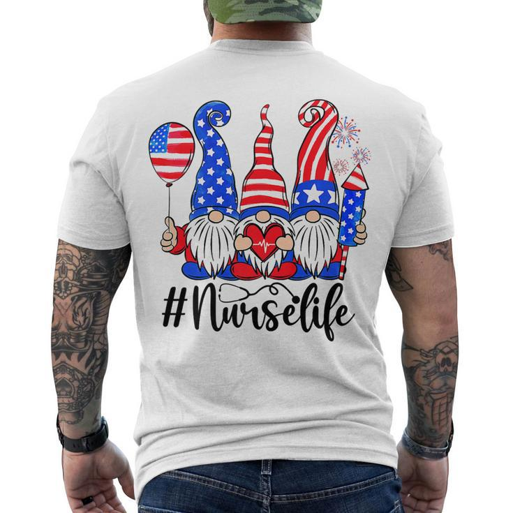 Three American Gnomes Nurses 4Th Of July Nurse Life Women T-Shirt Men's T-shirt Back Print