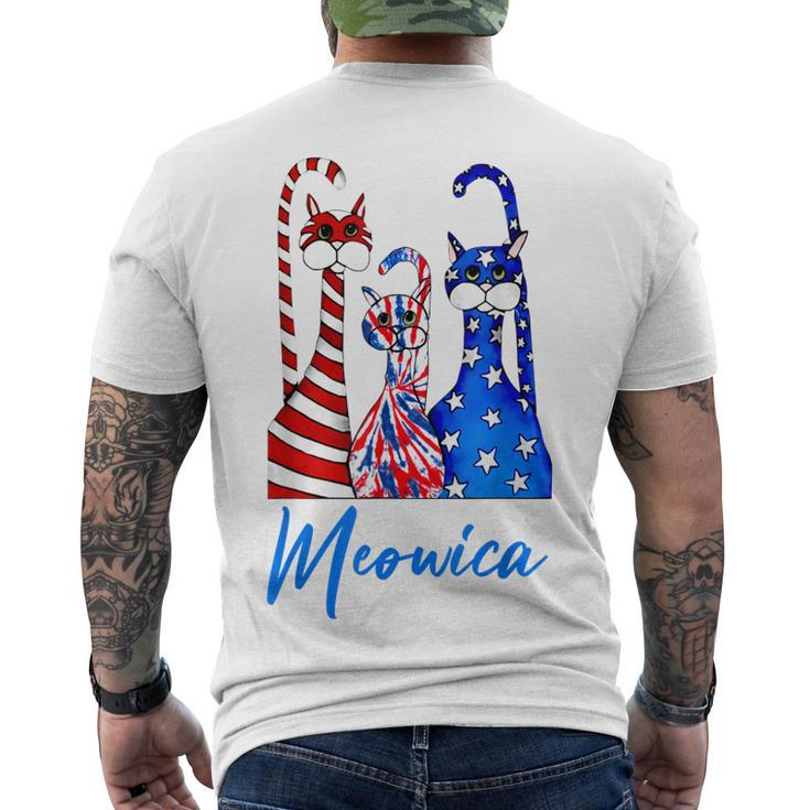 Tie Dye Meowica 4Th Of July Cat Lovers Patriotic Men's T-shirt Back Print