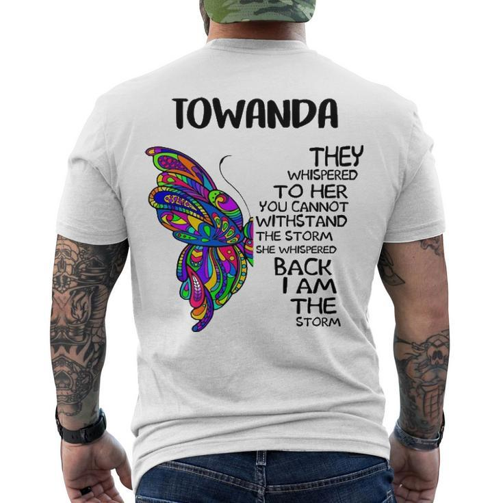 Towanda Name Towanda I Am The Storm Men's T-Shirt Back Print