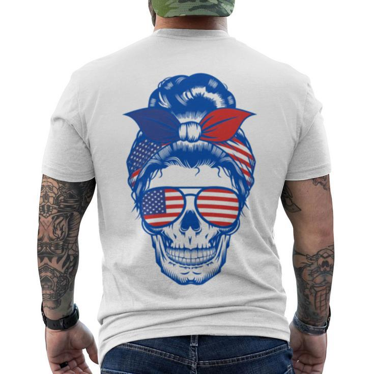 Ultra Maga Red White Blue Skull Men's Crewneck Short Sleeve Back Print T-shirt