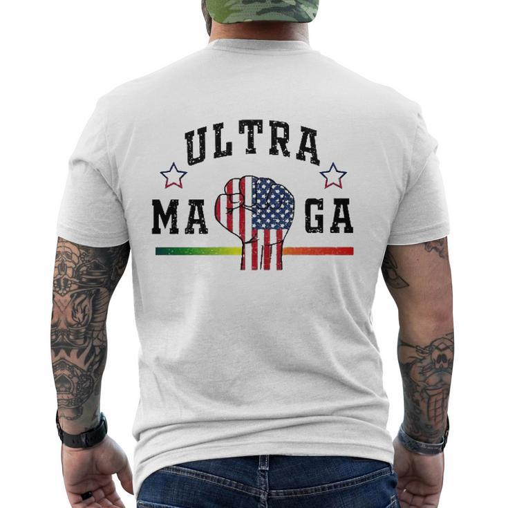 Ultra Maga The Return Of Trump Maga Trump Maga American Flag Fist Men's Back Print T-shirt