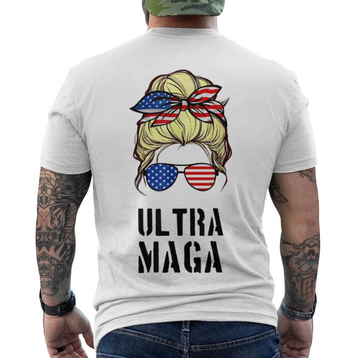 Ultra Mega Messy Bun 2022 Trump Republicans Conservatives  Men's Crewneck Short Sleeve Back Print T-shirt