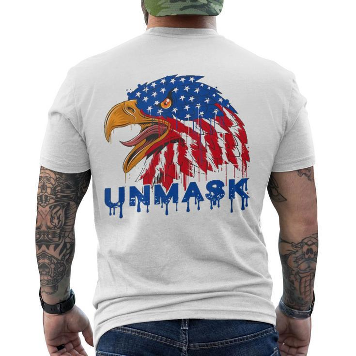 Unmask No Mask Usa Flag Eagle Patriotic Independence Day Men's Back Print T-shirt