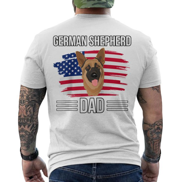 Usa Us Flag 4Th Of July Fathers Day German Shepherd Dad Men's T-shirt Back Print