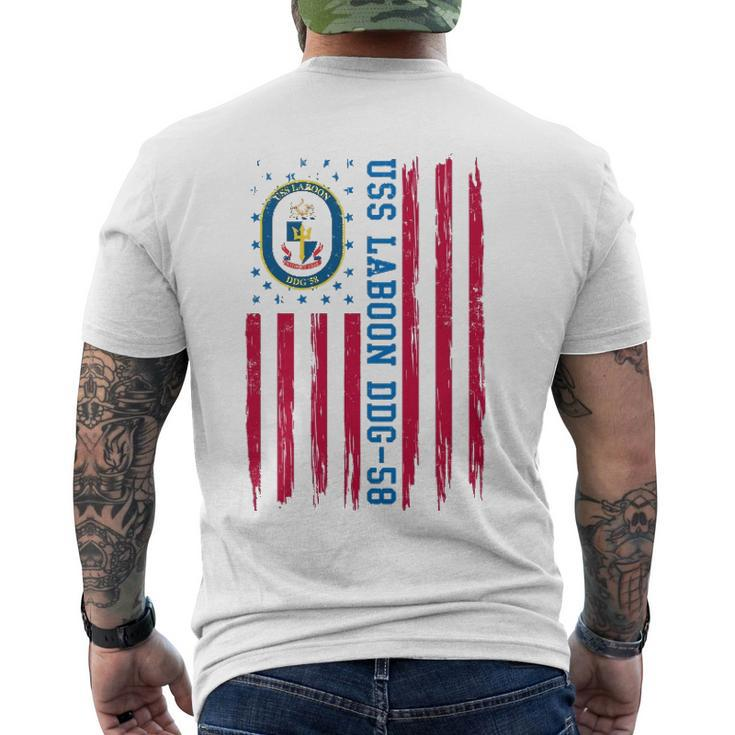 Uss Laboon Ddg-58 American Flag Veteran Fathers Day Men's Back Print T-shirt