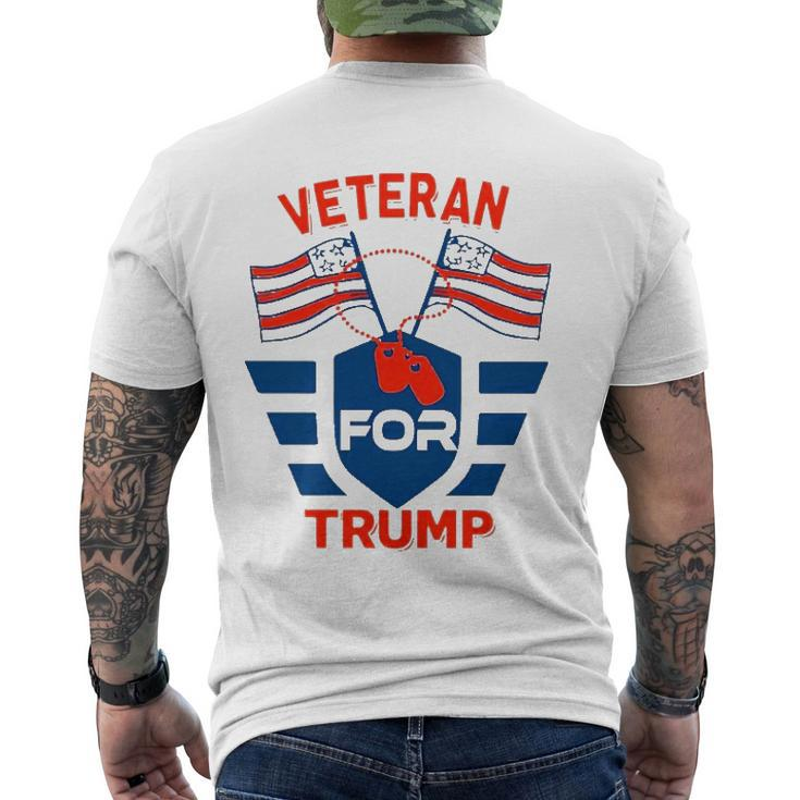 Veteran For Trump Flag Happy July 4Th Men's Back Print T-shirt