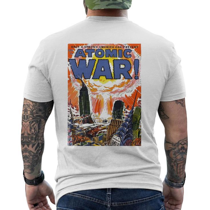 Vintage War Art-Atomic War Comic Book Nuclear War Men's Back Print T-shirt
