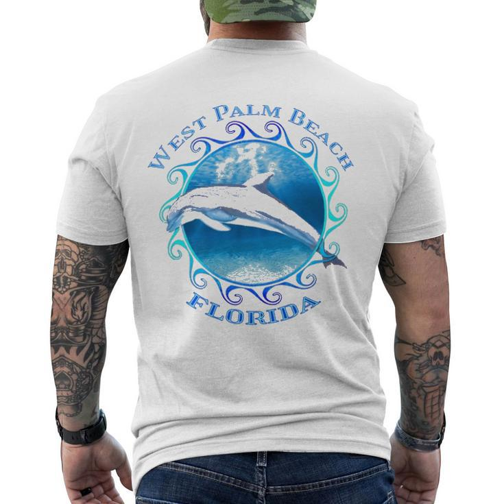 West Palm Beach Florida Vacation Souvenir Dolphin Men's Back Print T-shirt