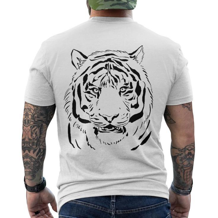 White Tiger Head For Men And Tiger Dad And Tiger Lover Men's Back Print T-shirt