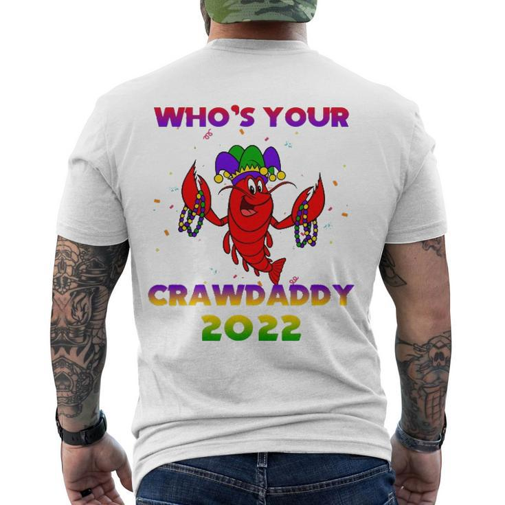 Whos Your Crawdaddy Crawfish Flag Mardi Gras Kids Men Women Men's Back Print T-shirt