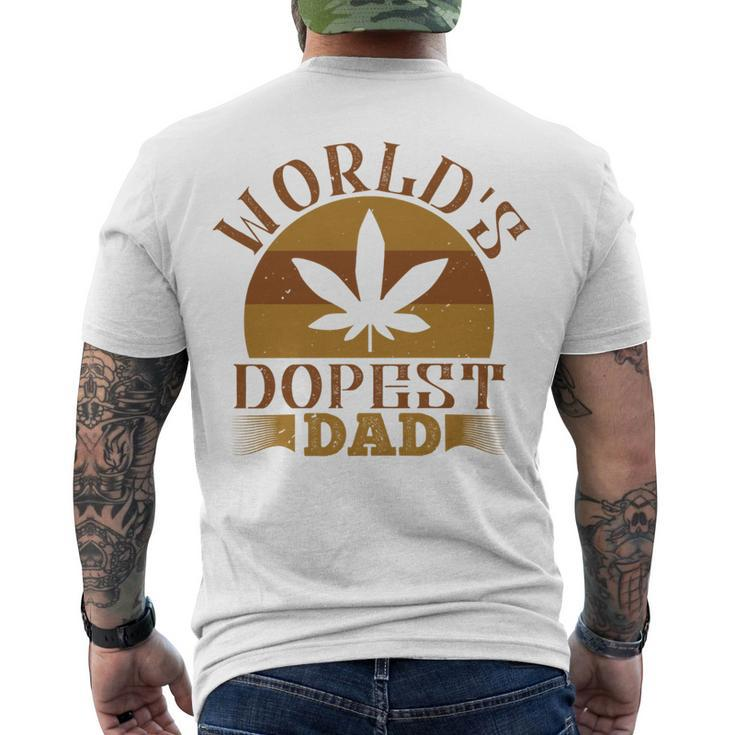 Worlds Dopest Dad Men's Crewneck Short Sleeve Back Print T-shirt
