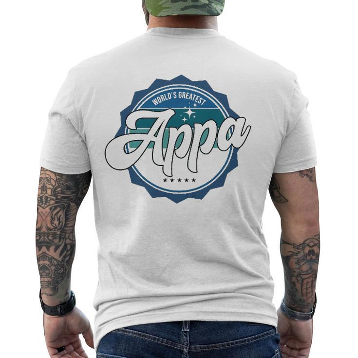 Worlds Greatest Appa Korean Dad Men's Back Print T-shirt